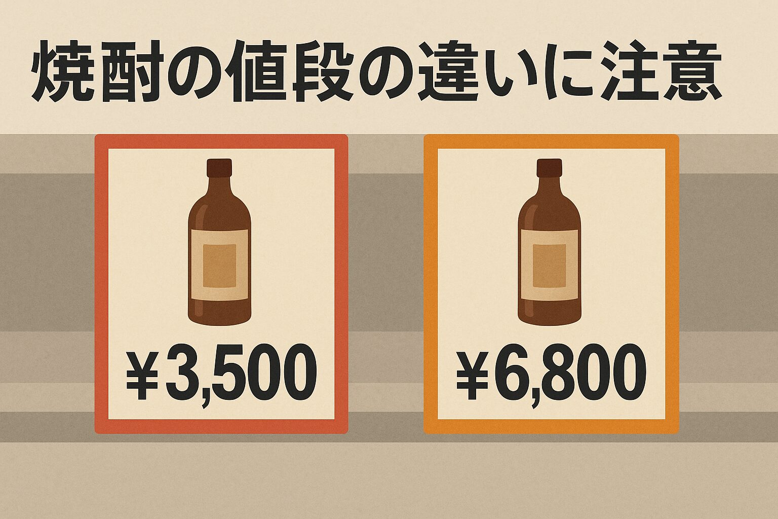 焼酎の値段の違いに注意