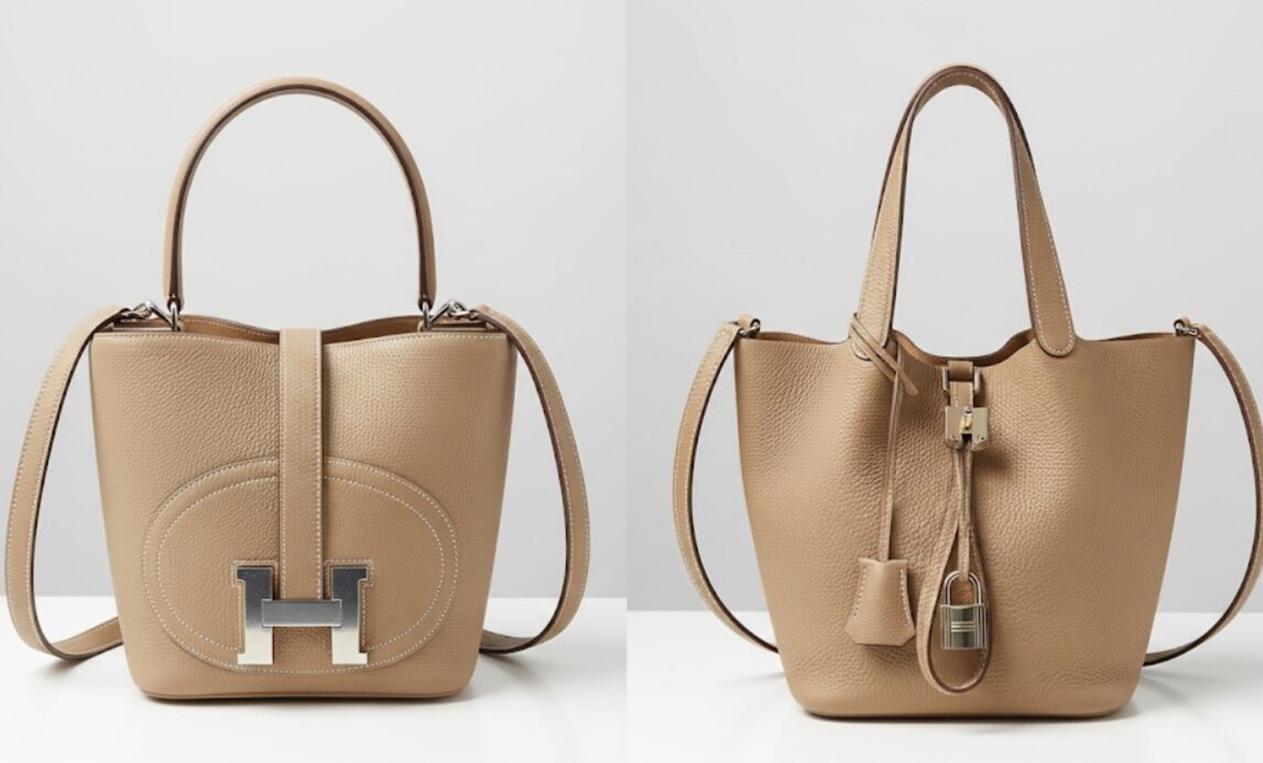 エルメスのインザループ18とピコタンロックを並べて比較。それぞれの異なるシルエットを強調する商品画像。